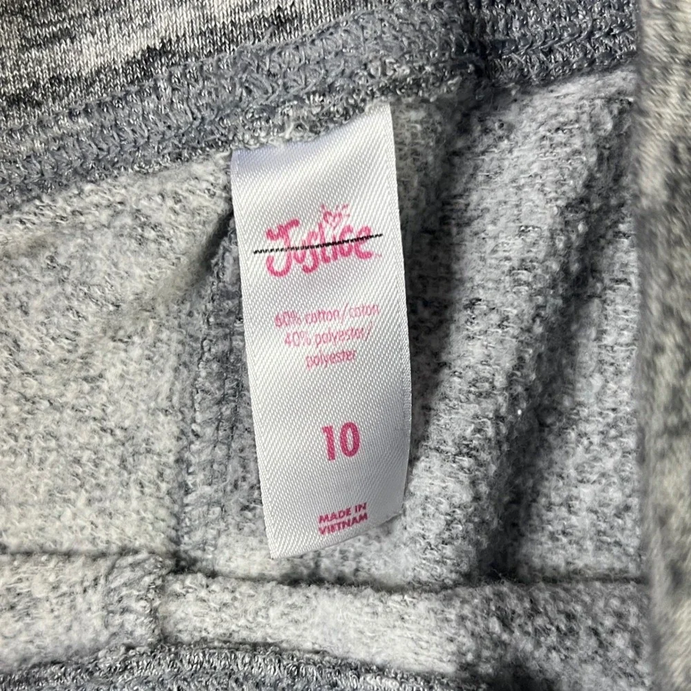 Justice Jogger Sweatpants Girls Size 10 Gray Love Laugh Inspire Graphic Athletic